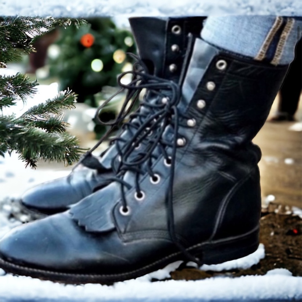 Black Classic Laredo Roper Boot- EUC Sz 5 Genuine leather☀️🖤 - Picture 9 of 14
